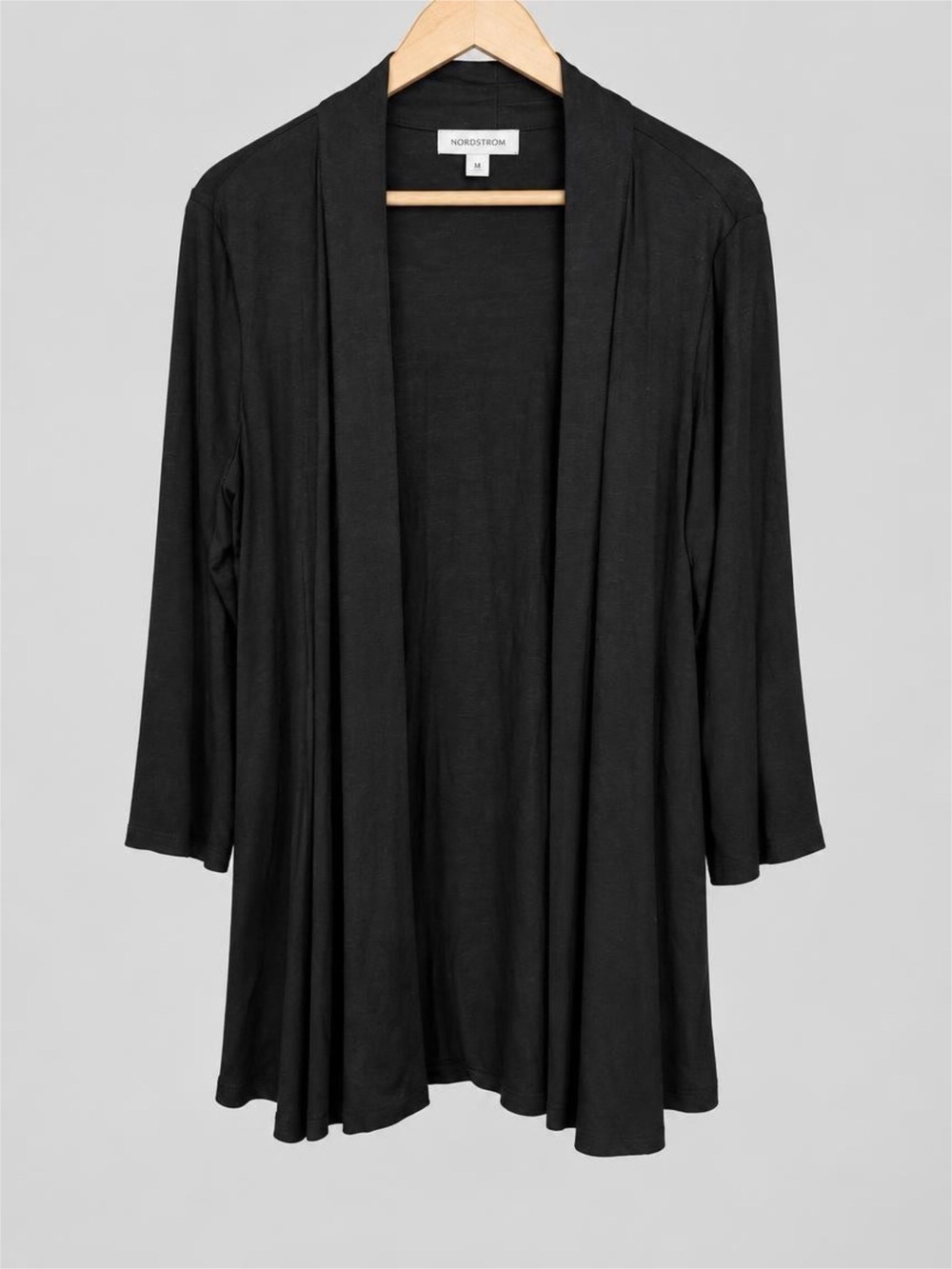 Nine West Black Open-Front Draped Lounge Cardigan